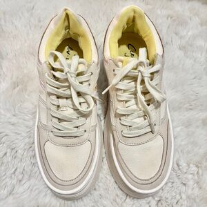 Circus NY by Sam Edelman Leather Cream and Yellow Sneakers